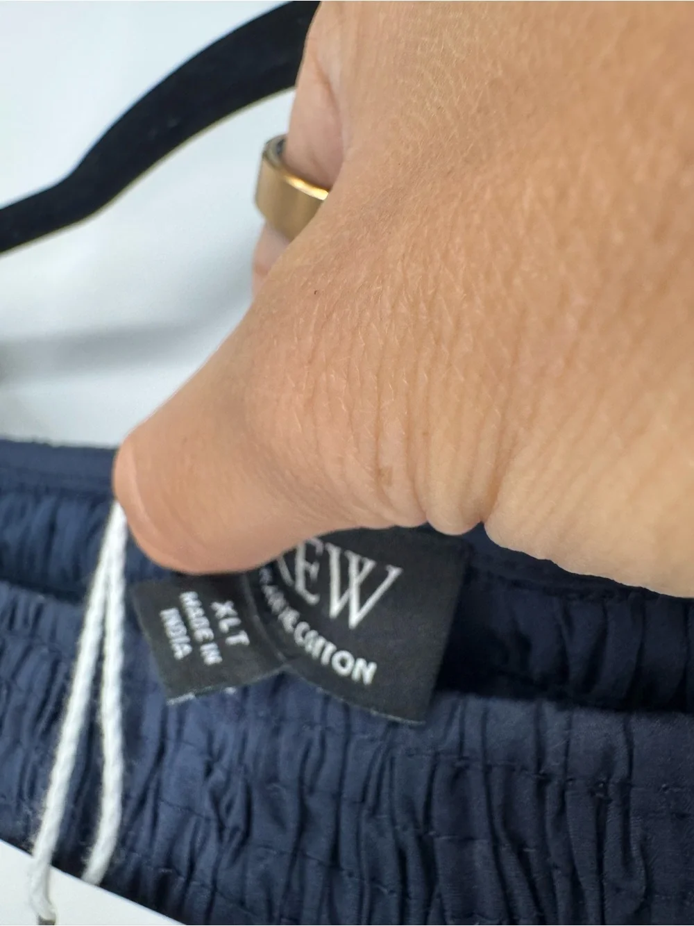 NWT J. Crew Tall Lina Midi Dress Navy Blue Smocked Cotton Sleeveless Size XLTall